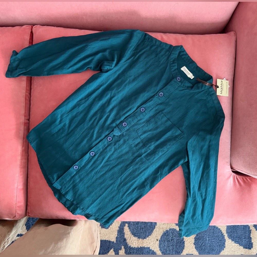 MarMar Copenhagen dress shirt button down 9y deep teal